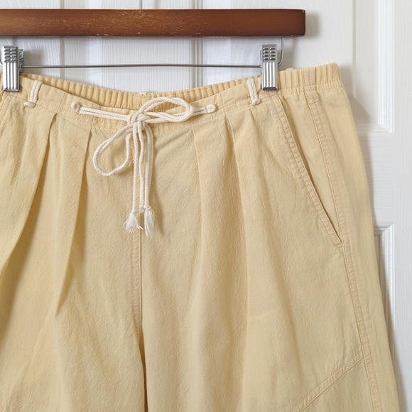 Liz Wear 90's Vintage High Waisted Relaxed Tapered Leg Soft Pants Pastel Yellow - Picture 7 of 12